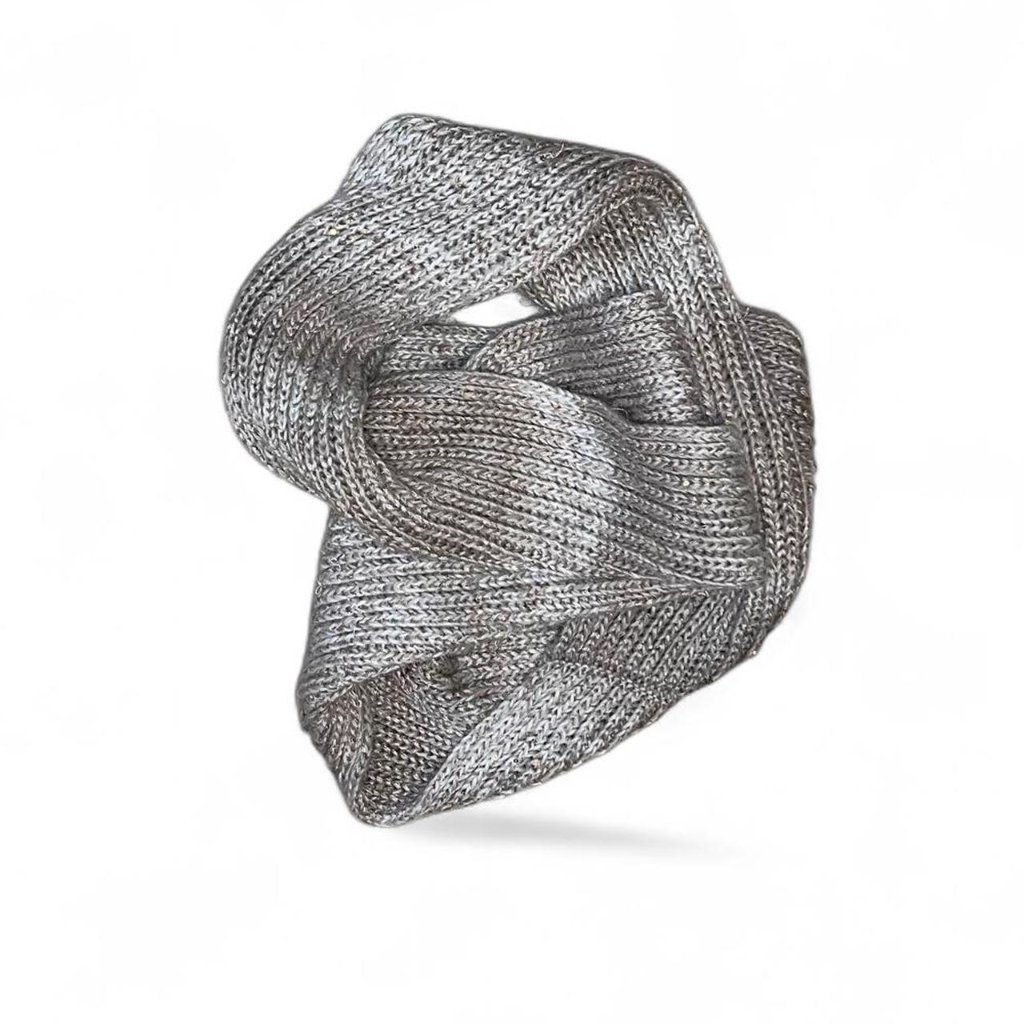 Calvin Klein Brown And Tan Chunky Knit Sequined Infinity Winter Scarf